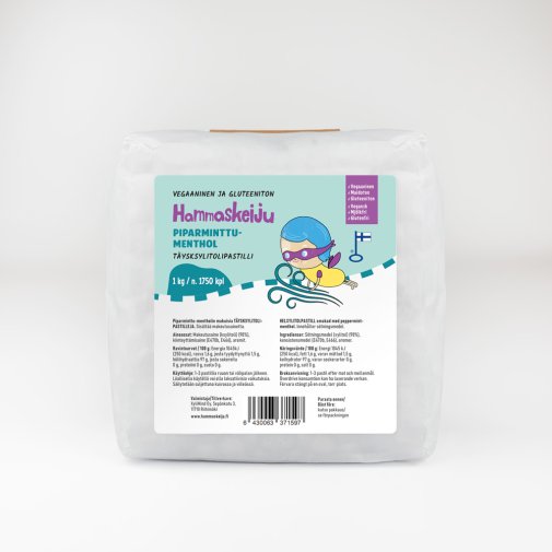 Hammaskeiju Piparminttu-menthol 1 kg, muoviton pakkaus