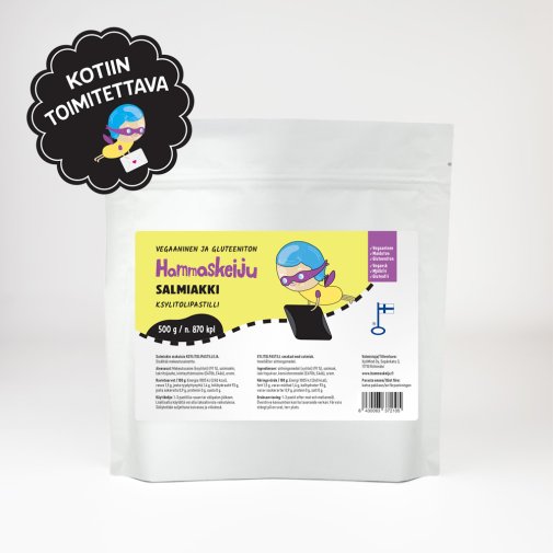 Hammaskeiju Salmiakki 500 g kotiin toimitettuna