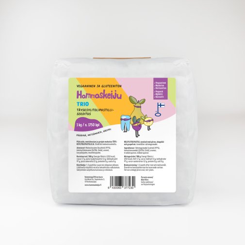 Hammaskeiju Trio 1 kg, muoviton pakkaus
