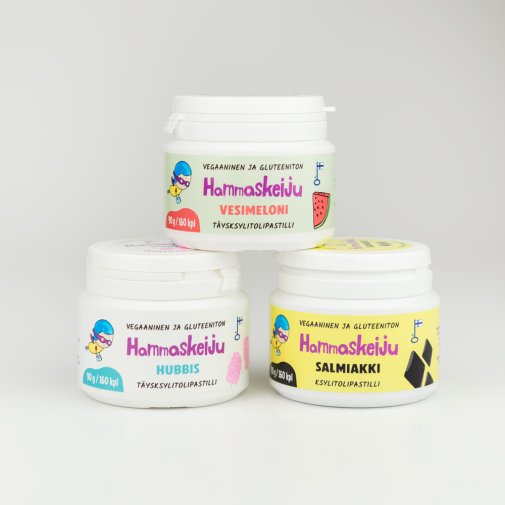 Hammaskeiju purkit 3 x 90g - valitse maut